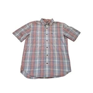 Carhartt Shirt Mens Large L Relaxed Fit Plaid Short Sleeve Button Down Cotton